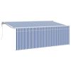 vidaXL Elektrisch zonnescherm 3,5 x 2 m Blauw en Witte Streep