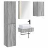 vidaXL Badkamermeubelset 5 pcs Grijs Sonoma Bewerkt hout en glas