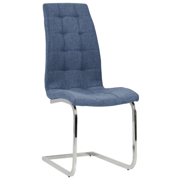 vidaXL Eetkamerstoelen 6 st stof blauw