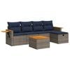 vidaXL 6-delige Loungeset met kussens poly rattan grijs