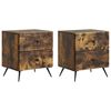 vidaXL Nachtkastje met lade 2 pcs Gerookt eiken 43 x 34,5 x 47,5 cm