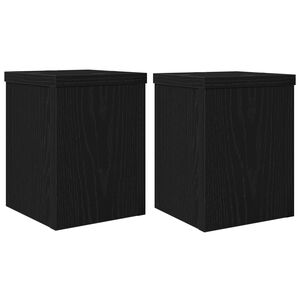 vidaXL Plantenstandaard 2 st Zwart eiken 15 x 15 x 20 cm Bewerkt hout