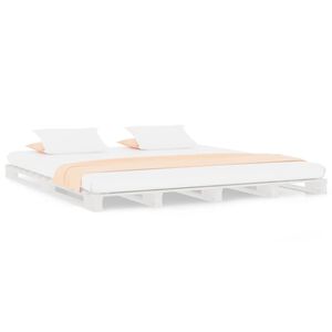 vidaXL Palletbed massief grenenhout wit 140x200 cm