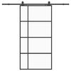 vidaXL Schuifdeur met beslagset 102,5x205 cm ESG glas zwart