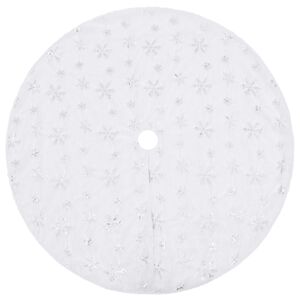 vidaXL Luxe Kerstboomrok Wit 90 cm Imitatiebont