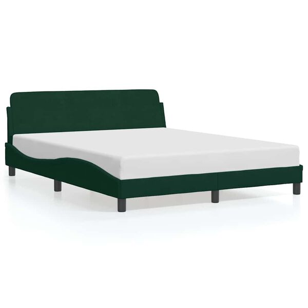 vidaXL Bedframe "Dover" 160x200 cm fluweel donkergroen