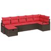 vidaXL Bankstel met kussen 4 pcs poly rattan