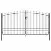 vidaXL Dubbele Poort met slot Grijs 400 x 199.5 cm Staal