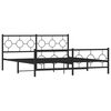 vidaXL Bedframe met hoofd- en voeteneinde metaal zwart 183x213 cm