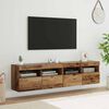 vidaXL TV Wandkasten 2 pcs Oud Hout 80 x 30 x 40 cm Bewerkt hout