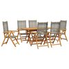 vidaXL Tuin eettafelset 7 pcs Grijs Massief Acaciahout