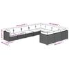 vidaXL 10-delige Loungeset met kussens poly rattan grijs