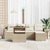 vidaXL Tuin Sofa Set met kussen 6 pcs Beige poly rattan