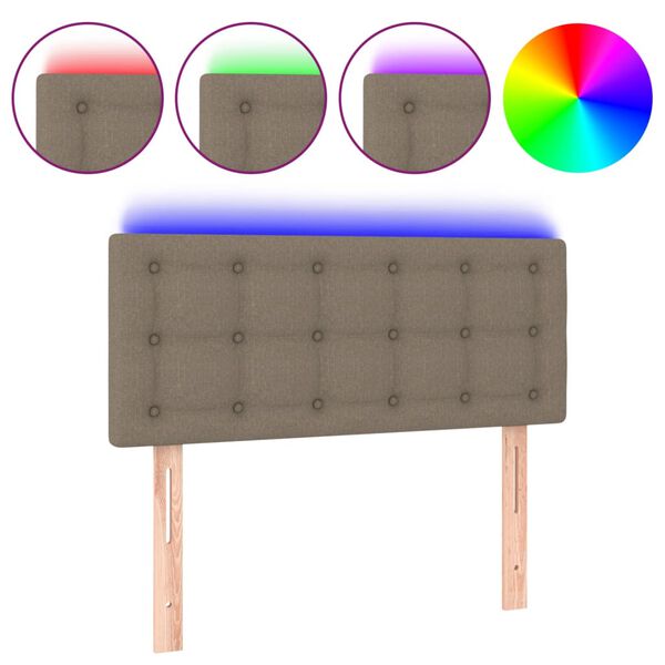vidaXL Hoofdbord LED 90x5x78/88 cm stof taupe