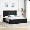 vidaXL Ottoman bed met matrassen 160x200cm fluweel zwart
