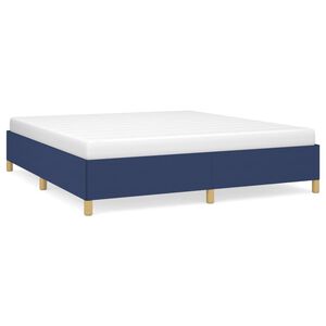 vidaXL Bedframe zonder matras stof blauw 180x200 cm