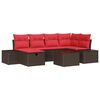 vidaXL Bankstel 3 st poly rattan