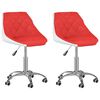 vidaXL Eetkamerstoelen draaibaar 2 st kunstleer rood en wit