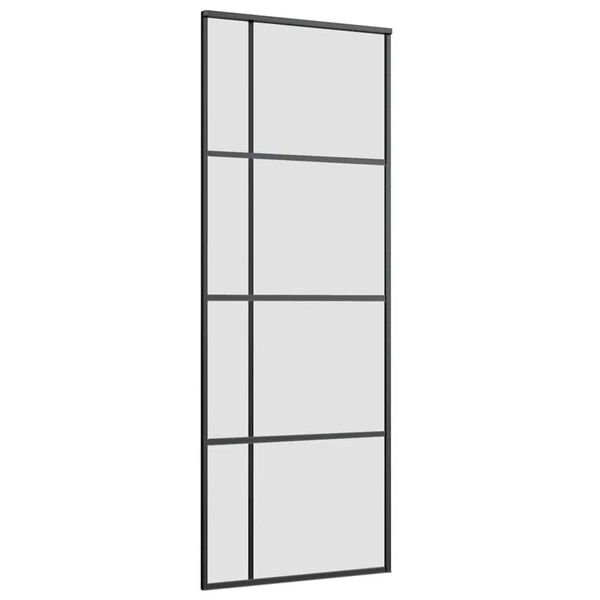 vidaXL Schuifdeur met beslag 76x205 cm ESG-glas en aluminium