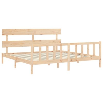 vidaXL Bedframe met hoofdbord massief hout