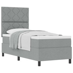 vidaXL Boxspringbed met hoofdeinde Lichtgrijs 80 x 200 cm Stof