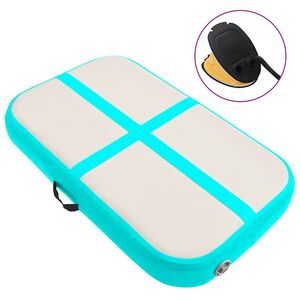 vidaXL Gymnastiekmat met pomp opblaasbaar 60x100x10 cm PVC groen