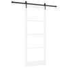 vidaXL Schuifdeur 93 x 232 cm Massief grenenhout en glas Wit en zwart