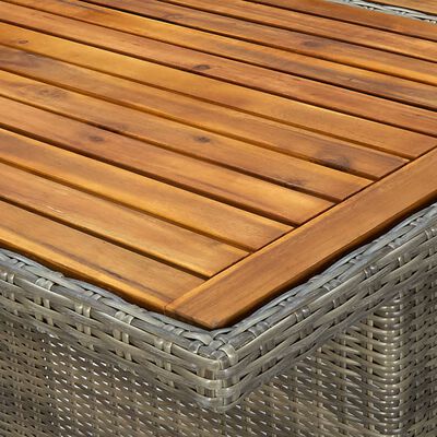 vidaXL 9-delige Tuinset met kussens poly rattan bruin