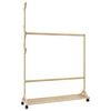 vidaXL Kledingrek met haken en wielen 100x35x157 cm bamboe