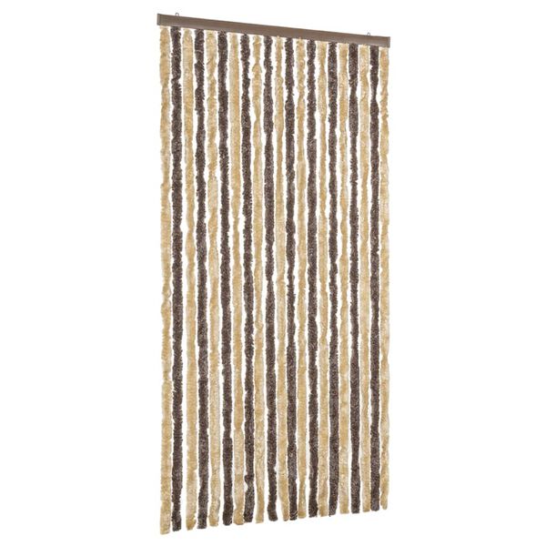 vidaXL Vliegengordijn 90x220 cm chenille donkerbruin en beige