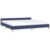 vidaXL Bedframe met hoofdeinde zonder matras 200x200 cm stof blauw