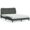 vidaXL Bedframe zonder matras "Hvar" stof donkergrijs 140x190 cm