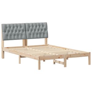 vidaXL Bedframe Lichtgrijs 140 x 200 cm Massief grenenhout