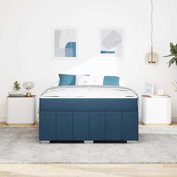vidaXL Bedframe met matras Blauw 160 x 200 cm Stof