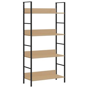 vidaXL Boekenkast 4 schappen 60x27,6x124,5 cm bewerkt hout eikenkleur