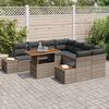 vidaXL Tuin Eetset met kussen met kussen 9 pcs Grijs en Bruin