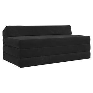 vidaXL Vouwbare Bankbed Zwart 120 x 60 x 49 cm Stof