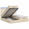 vidaXL Ottoman Bed met Matrassen en LED Cr&egrave;mekleurig 180 x 200 cm Stof