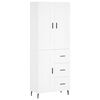 vidaXL Hoge kast 69,5x34x180 cm bewerkt hout wit