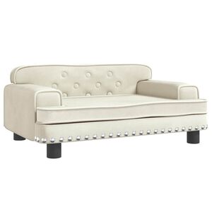 vidaXL Hondenmand 70x45x30 cm fluweel cr&egrave;mekleurig