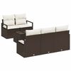 vidaXL Bankstel met kussen 6 pcs Bruin en Cr&egrave;me poly rattan