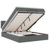 vidaXL Bed poef met matras en LED's stof 140x190 cm donkergrijs