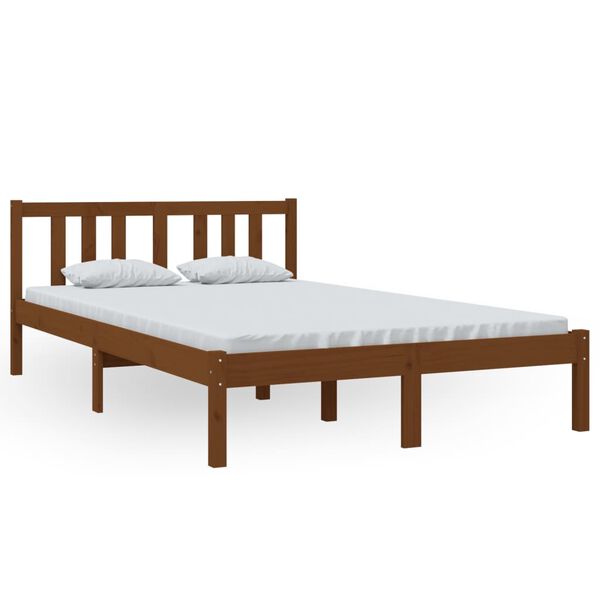 vidaXL Bedframe massief hout honingbruin 120x200 cm