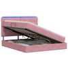 vidaXL LED Opslagbed met Matras Roze 160 x 200 cm Fluweel