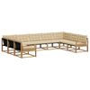 vidaXL Buiten bankenset 9 st Wit en Beige