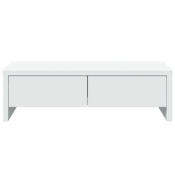 vidaXL Monitorstandaard met lades 50x27x15 cm bewerkt hout wit
