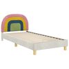 vidaXL Bedframe voor kinderen met hoofdbord Cr&egrave;me 80 x 200 cm Fluweel