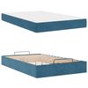 vidaXL Bedframe met matras met matras 2 pcs Blauw Fluweel