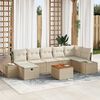 vidaXL Tuinbankenset met kussen met opslag 8 pcs Beige poly rattan