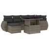 vidaXL 7-delige Loungeset met kussens poly rattan grijs